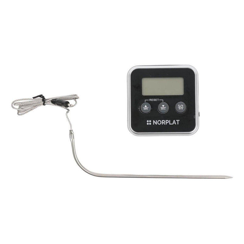 Termómetro Timer Digital Carne Cocina Parrilla Horno Norplat