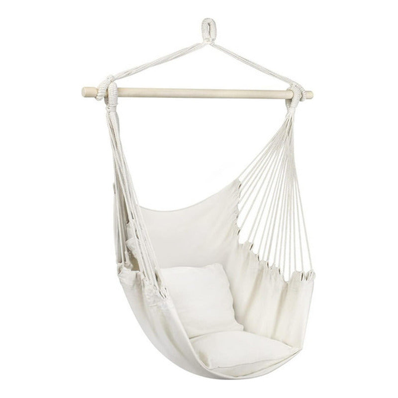 Silla Colgante Columpio Hamaca Con Almohadones - Norplat Beige