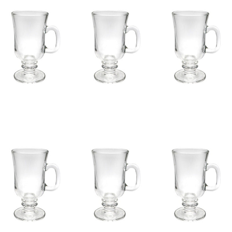 Set 6 Tazas Para Capuchino Café Té Vidrio 250ml Cappuccino