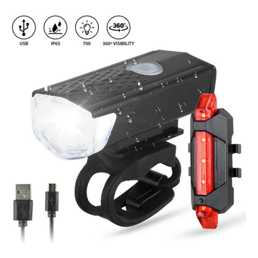 Pack 2 Luces Led Bicicleta Usb Trasera Y Delantera - Norplat