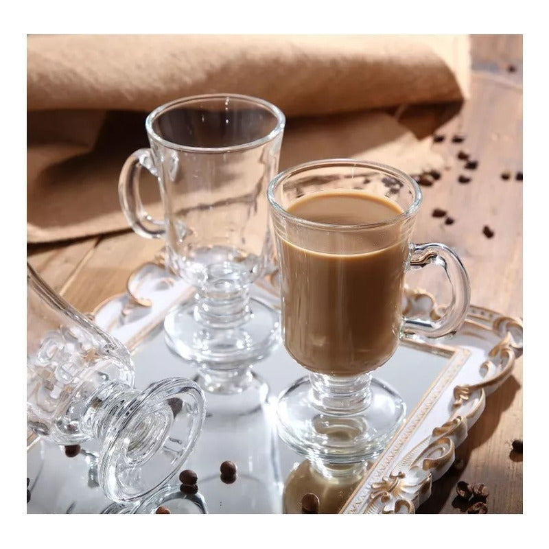 Set 6 Tazas Para Capuchino Café Té Vidrio 250ml Cappuccino