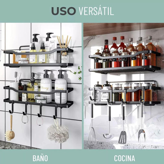 Organizador Ducha X2 Adhesivo Baño Esquinero Repisa Inoxidab