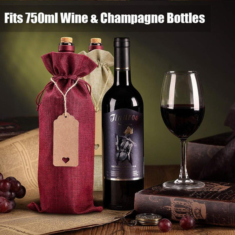 Bolsas De Regalos Navidad Para Botellas Vino 12u - Norplat