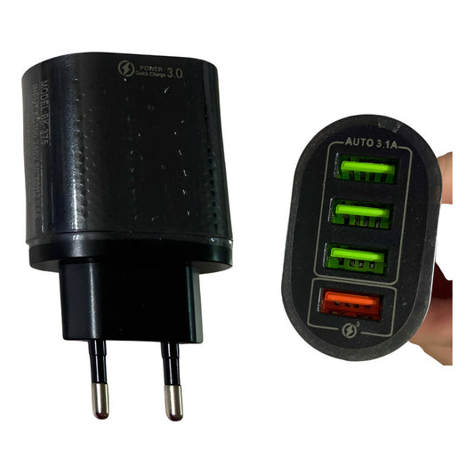 Enchufe Cargador De Viaje Qc3.0 3.1a De Pared 4 Usb 60 W